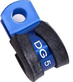 Cushioned P-Clamp – 9/16" Inner Diameter, Blue-Anodized Fastener 1
