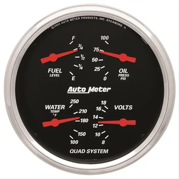 Autometer Designer Black Analog Gauge Kit – 3-Piece Set (1419) 1
