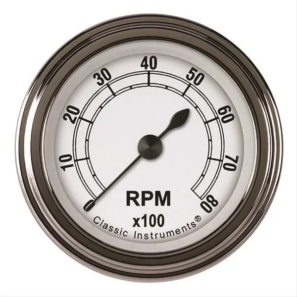 Classic Instruments Cw183Slf White Series Analog Tachometer 1