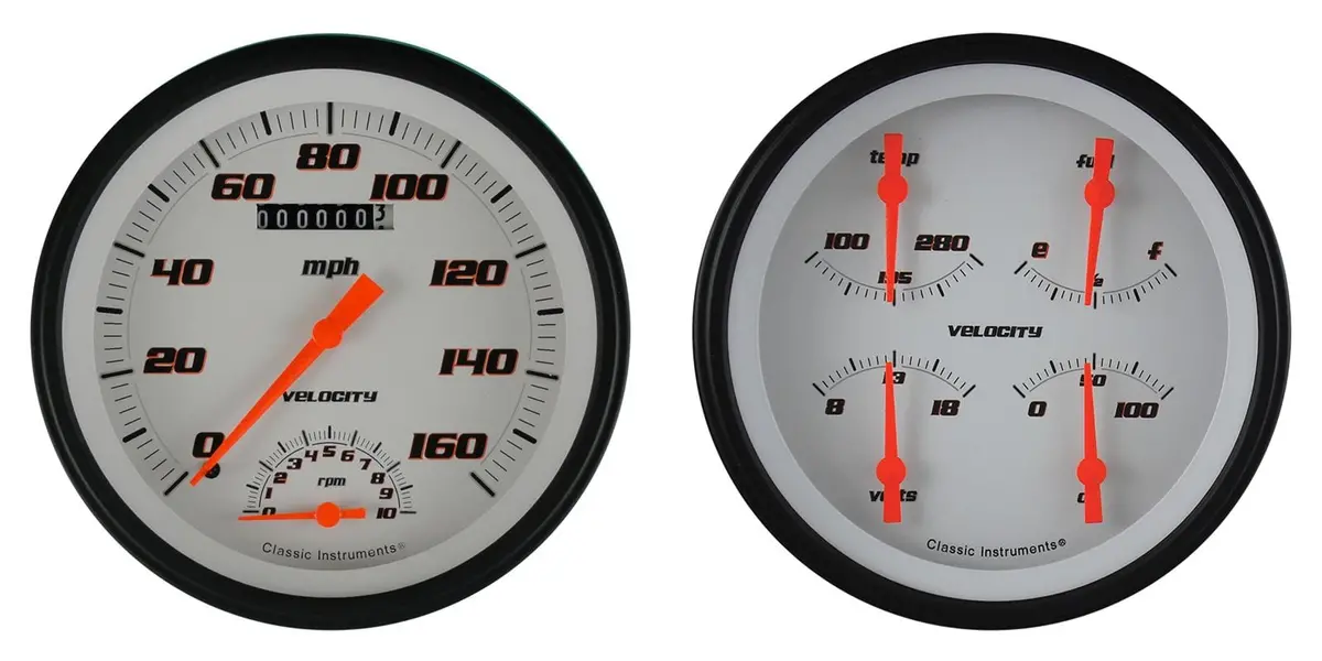 Classic Instruments Velocity Series Full-Gauge Dashboard Set – Black Face (Vs62Wblf) 1